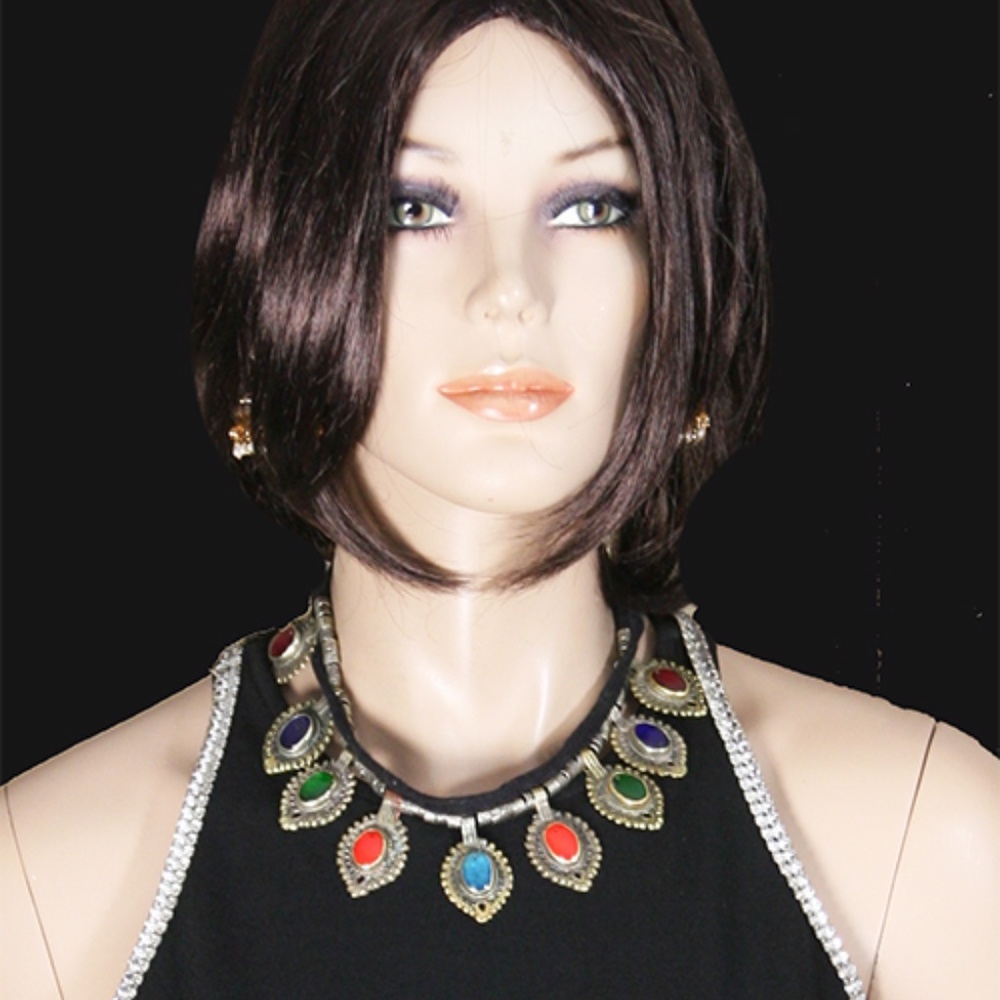 Kutchi multicolor silver necklace